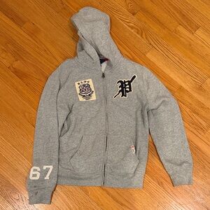 Ralph Lauren Gray Hoodie with Embroidered Patches Kids XL (14-16)